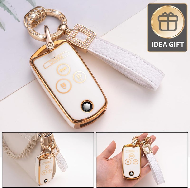 CACARLIKE for Acura Key Fob Cover with Acura Keychain, Car Key Fob Case Compatible with Accord MDX RDX TL TSX ZDX Smart Key Protector - Image 4